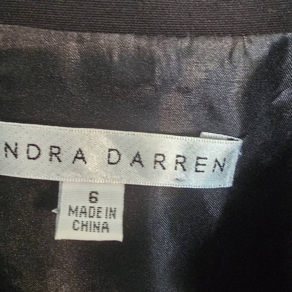 Sandra Darren Button Down & Belted Black Midi Dress Women's Sz 6 - Picture 8 of 12